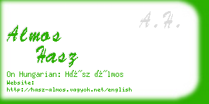almos hasz business card